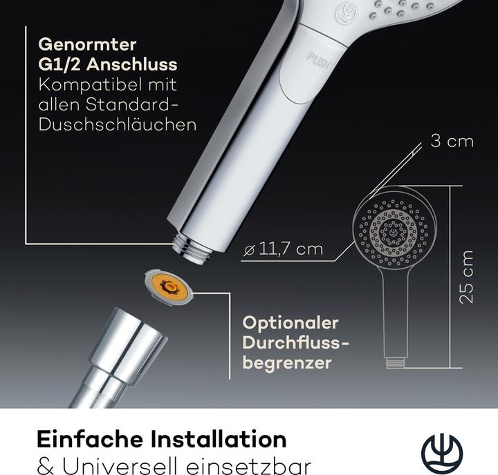 Actual product image Kludi X3 Shower head (3 Beam types, 15 l/min)