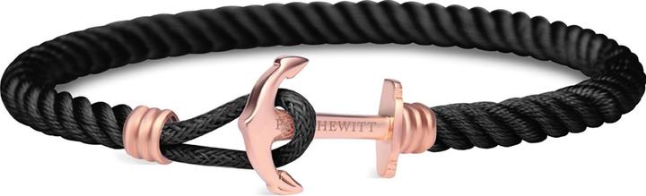 Produktbild Paul Hewitt Armband Lite Roségold Nylon Schwarz (19 cm, Edelstahl, Textil)