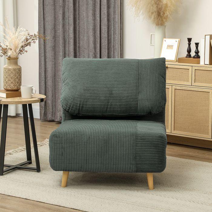 Produktbild Swisshandel24 2-in-1 Schlafsofa Schlafsessel Klappmatratze Gästebett Klappbett Grün