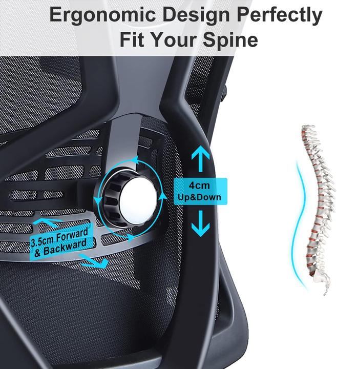 Actual product image Ticova Desk chair with lumbar support