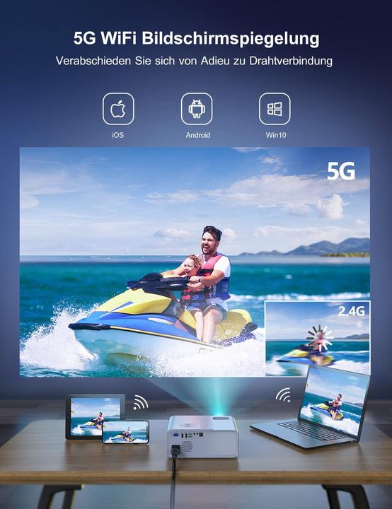 Actual product image WiMiUS W7 WiFi Bluetooth Beamer