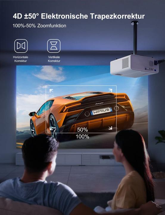 Actual product image WiMiUS W7 WiFi Bluetooth Beamer