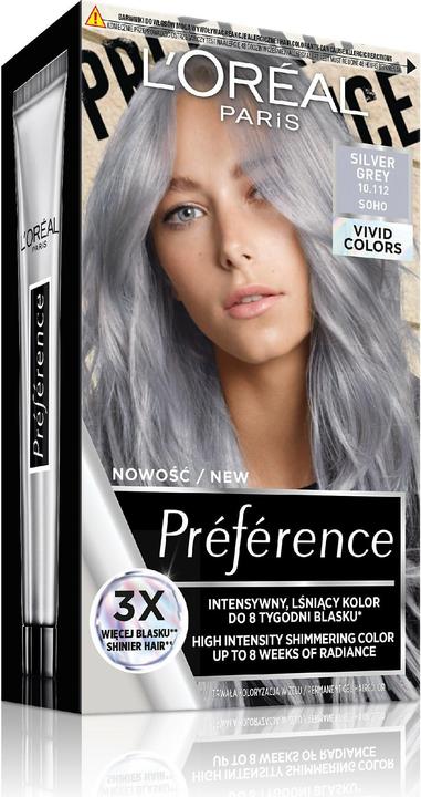 L'Oréal Paris L'Oreal Preference Vivid Colors Hair Dye 10.112 Silver Grey (10.112 Silbergrau)