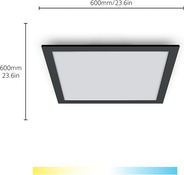 Immagine prodotto WiZ Plafoniera a pannello quadrata accordabile bianca 3400lm nera Confezione singola (3400 lm)