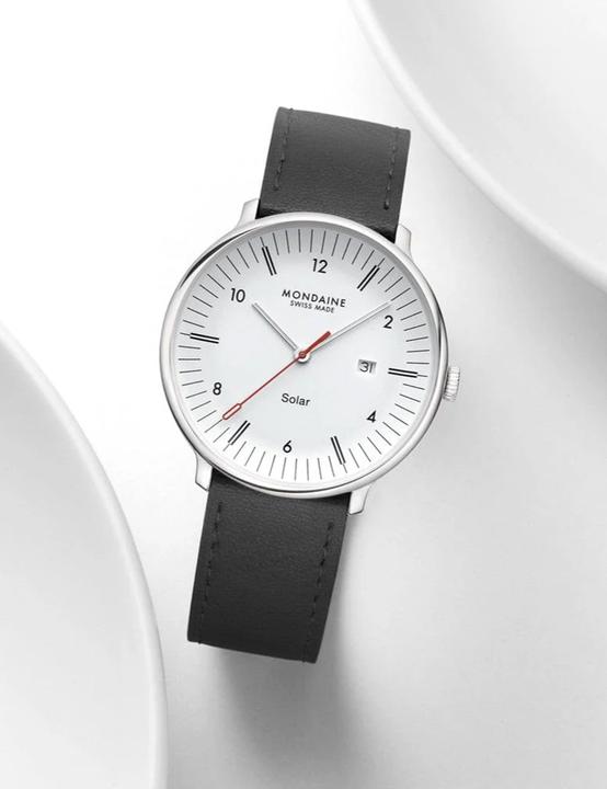 Produktbild Mondaine MLE.41910.LBV Herrenuhr Doppio Solar 41mm 5ATM (Swiss Made, Analoguhr)