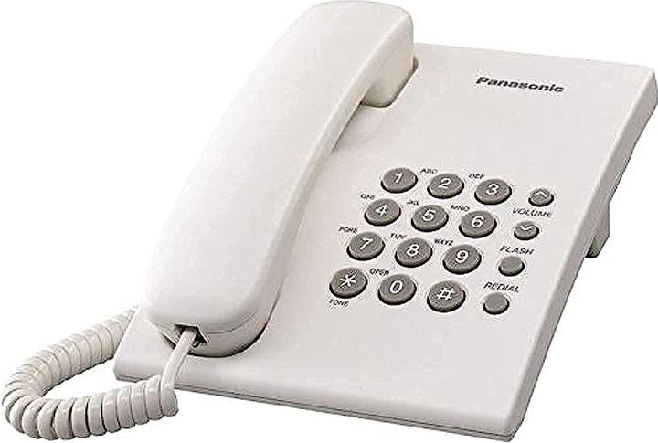 Actual product image Panasonic KX-TS500FXW Corded phone, White, Wall-mount option, Last Number Redial, Flash, Volume Control (6 lev
