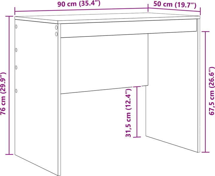 Produktbild VidaXL Schreibtisch - Altholz Altholz Spanplatte 90 x 50 x 76 cm (90 x 50 x 76 cm)