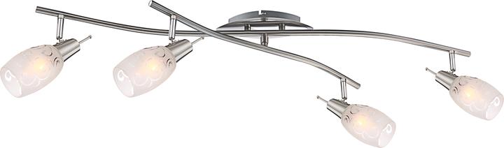 Actual product image Globo FLORITA spotlight, matt nickel chrome, opal glass, 54984-4 (E14)