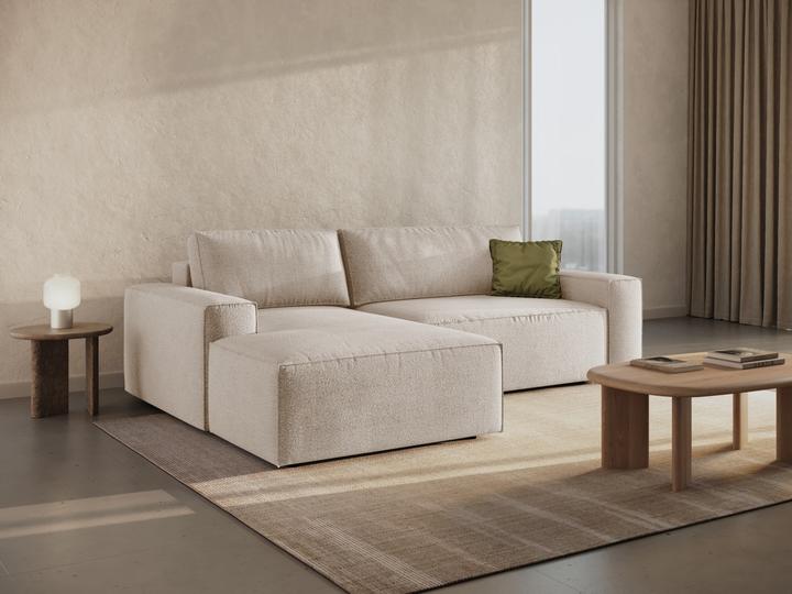 Immagine prodotto Micadoni Divano angolare sinistro in bouclé con funzione letto e box, "Jodie", 3 posti (Divano ad angolo)
