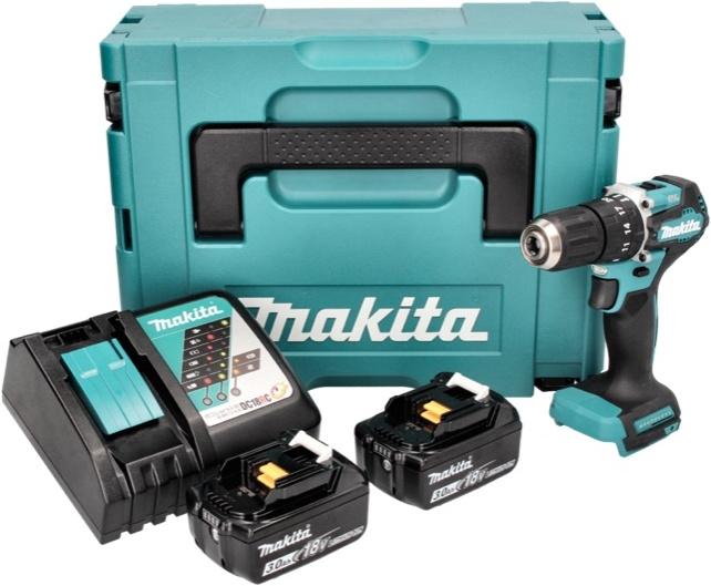 Productafbeelding Makita DHP 487 RFJ Accu klopboormachine 18 V 40 Nm Brushless + 2x accu 3.0 Ah + lader + Makp (Oplaadbare batterij)