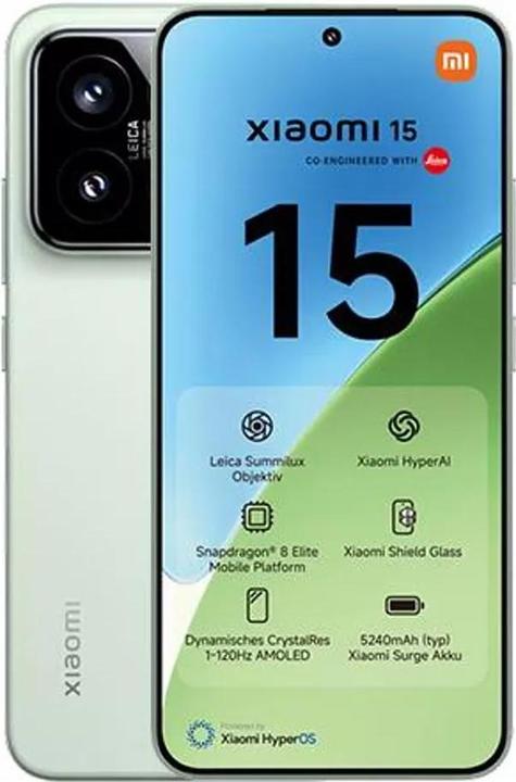 Image du produit Xiaomi 15 (256 Go, Green, 6.34", Double SIM, 50 Mpx, 5G)