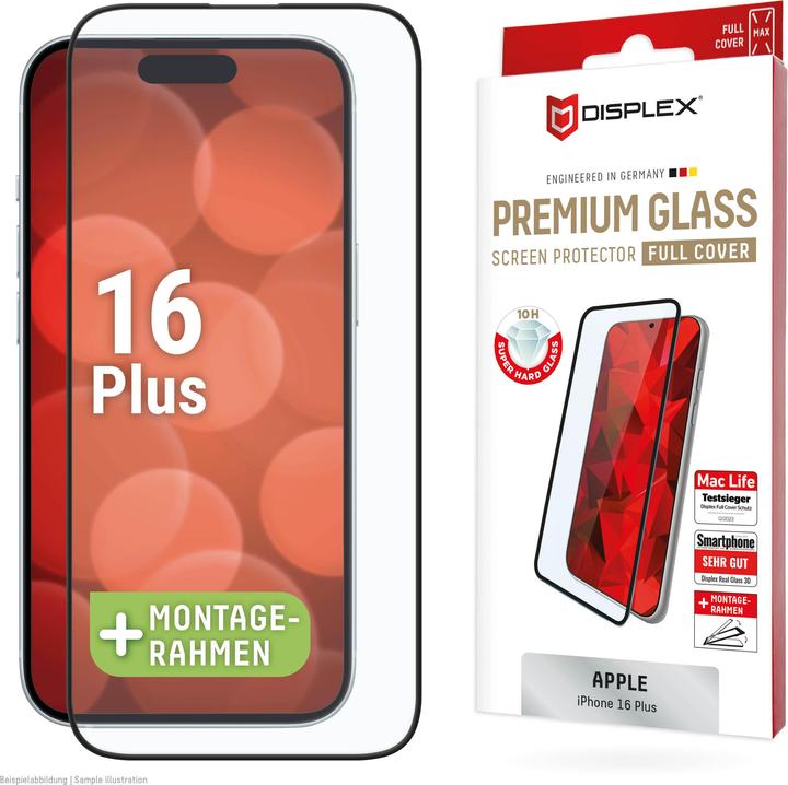 Produktbild Displex Premium Glass, Full Cover Panzerglas (1 Stück, Apple iPhone 16 Plus)