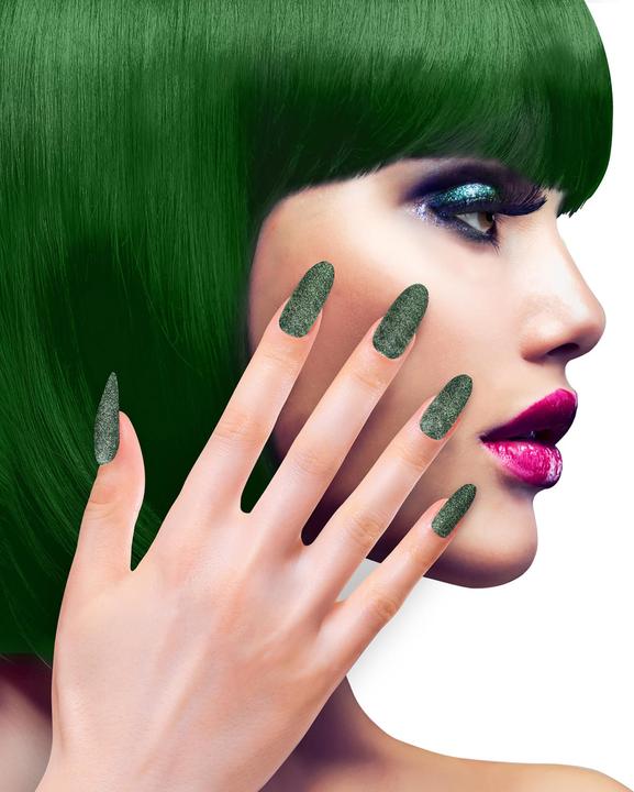 Immagine prodotto Widmann 12 unghie autoadesive verde smeraldo con glitter