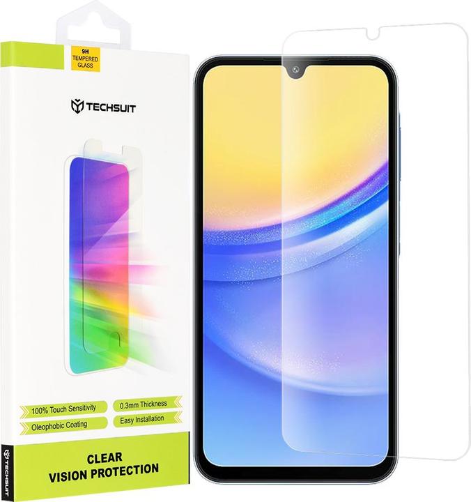 Image du produit Techsuit - Clear Vision Glass - Samsung Galaxy A15 4G / A15 5G / A24 / A25 5G / M15 - Transparent (1 pièce(s), Samsung Galaxy A15 5G, Samsung Galaxy A24, Samsung Galaxy A15, Samsung Galaxy A25 5G)