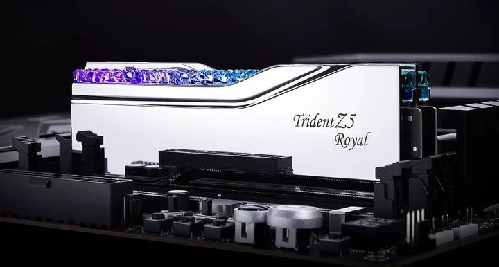 Productafbeelding G.Skill DIMM 32 GB DDR5-6400 (2x 16 GB) dual kit (zilver, F5-6400J3039G16GX2-TR5NS, Trident Z5 Royal Neo, A (2 x 16GB, 6400 MHz, DDR5 RAM, DIMM 288 pin)
