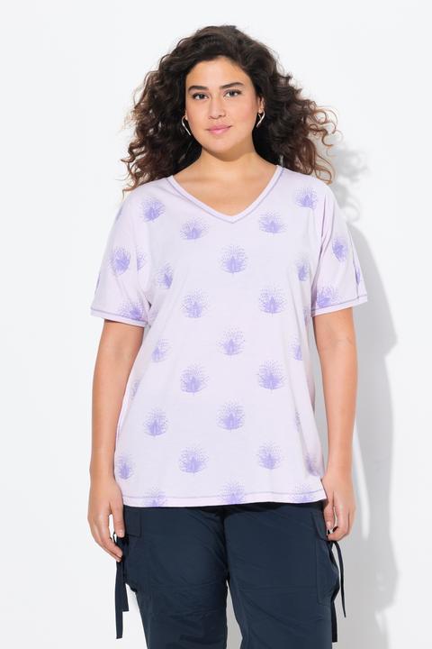 Produktbild Ulla Popken T-Shirt, Pfauen, Oversized, V-Ausschnitt, Halbarm (46, 48)
