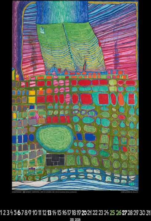 Produktbild Hundertwasser BILDKALENDER ART 49x65 (Harter Einband, Deutsch)