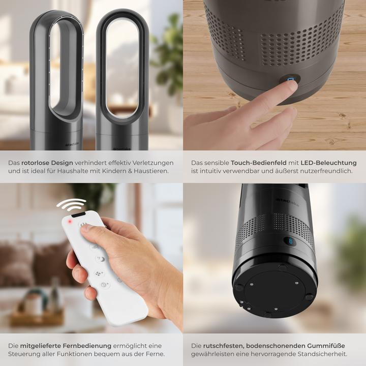 Actual product image tectake Tower Fan Polar, 80° oscillation, incl. timer (55 dB)