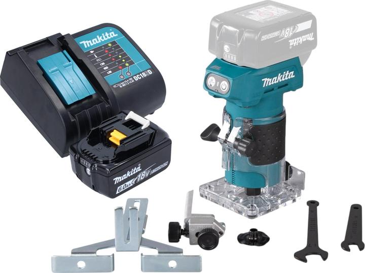 Makita DRT 52 SG1 accukantenfrees 18 V 6 mm borstelloos + 1x accu 6.0 Ah + lader