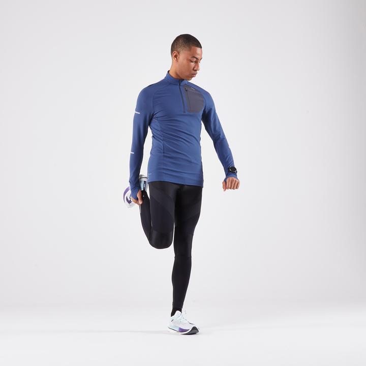 Immagine prodotto Kiprun Maglietta da running a maniche lunghe da uomo con zip - Run 900 warm blue (XXL)