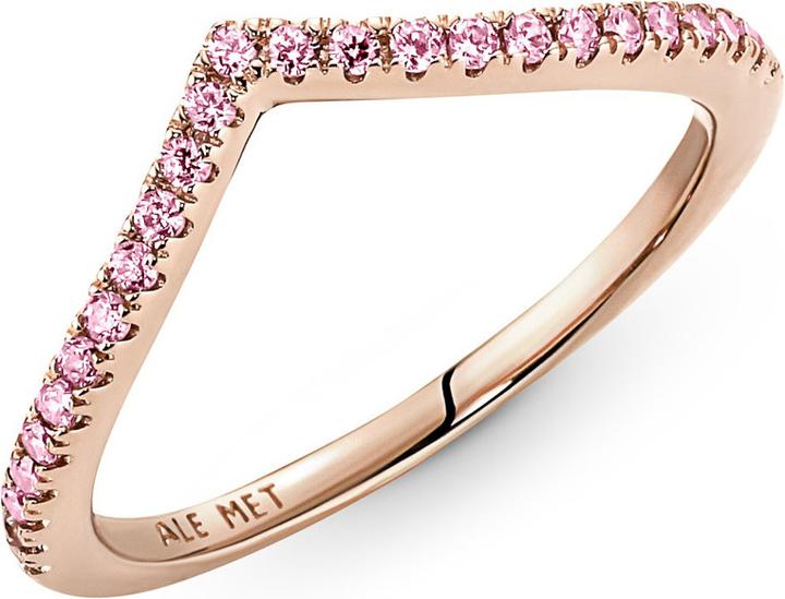 Immagine prodotto Pandora Anello rosa scintillante Wishbone in oro rosa 14ct (54, 925 Argento)