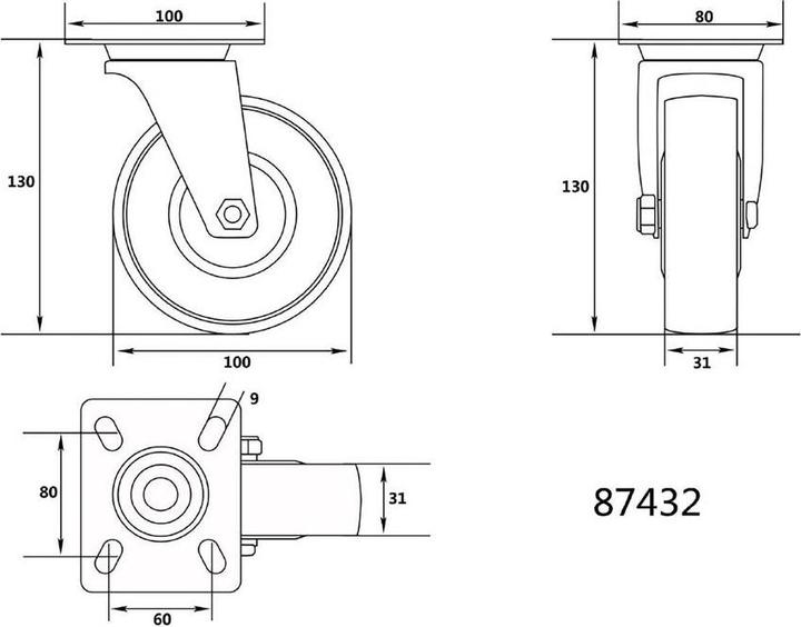 Image du produit Toya Roue de torsion Vorel -Polyamide 10mm 87432