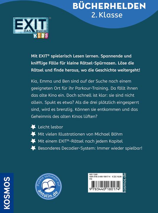 Produktbild Kosmos EXIT® - Das Buch, Bücherhelden 2. Klasse, Das Geisterkino (Deutsch, Inka Brand, Michael Böhm, Markus Brand, Carola von Kessel, 2024)