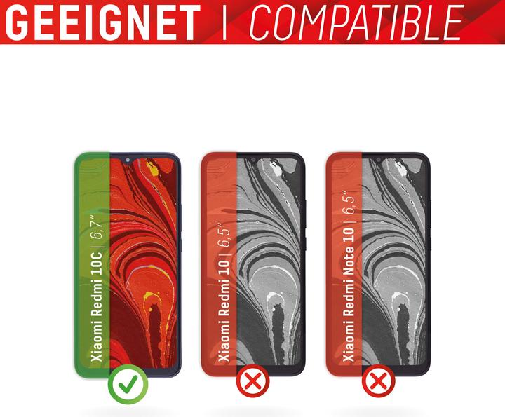 Image du produit Displex Real Glass, 2D Panzerglas (1 pièce(s), Xiaomi Redmi 10C, Xiaomi Poco C40)