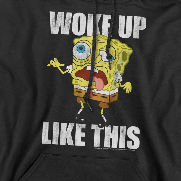 Immagine prodotto Spongebob Squarepants Woke Up Like This Meme Felpa con Cappuccio Uomo (S)