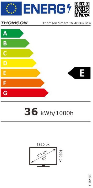 Energie-Label Thomson TV 40 Fhd Frameless Smart T2/C2s2 Google TV (40", LED, Full HD, 2023)