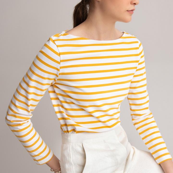 Produktbild La Redoute Collections Langarmshirt mit U-Boot-Ausschnitt und Streifenmuster (XS)