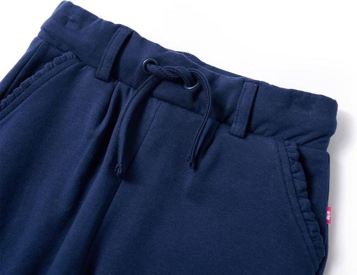 Actual product image VidaXL Children's trousers with drawstring navy blue 140,Material: 95 (140)