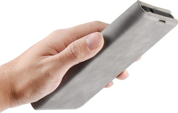 Actual product image Cover-Discount iPhone 12 / 12 Pro - Silky Stand Flip Case Cover grey (Apple iPhone 12, Apple iPhone 12 Pro)