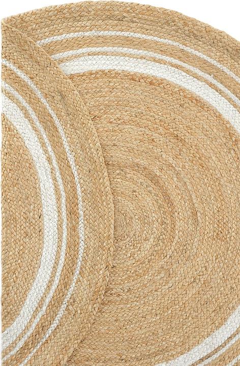 Produktbild Conceptum Hypnose Dustin 100% JUTE Round Oak|Beige Jute Underside Knitting Pattern Handmade Weaving (90 x 90 cm)