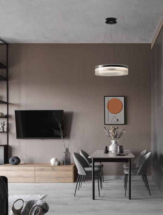 Produktbild Nova Luce PAULINE LED Pendelleuchte Schwarz 37W Warmweiss 180x55cm dimmbar 9695261