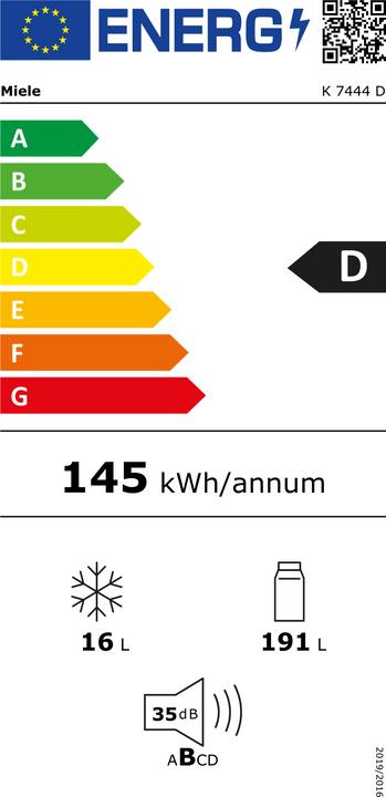 Energie-Label Miele K 7444 D 11641340 (206 l)