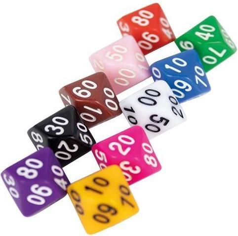 Image du produit Game Company Dés Opaque 10 faces 00-90 / 50 pcs