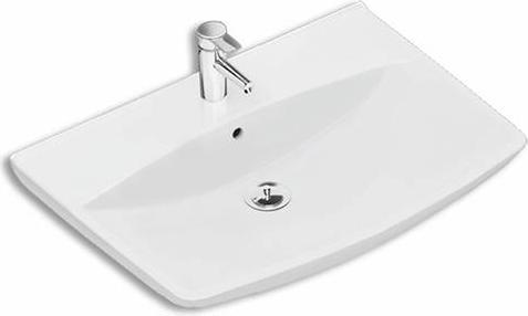 Geberit Spira Art wastafel met kraangat en overloop. Met Ifø Clean oppervlak. Voor schroefmontage.