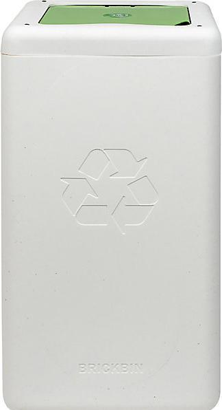 Produktbild ReinigungsBerater Mülltrennsystem BrickBin Biomüll Behälter weiss grün 65 L integrierte Beutelhalterung, aus recycelte (65 l)