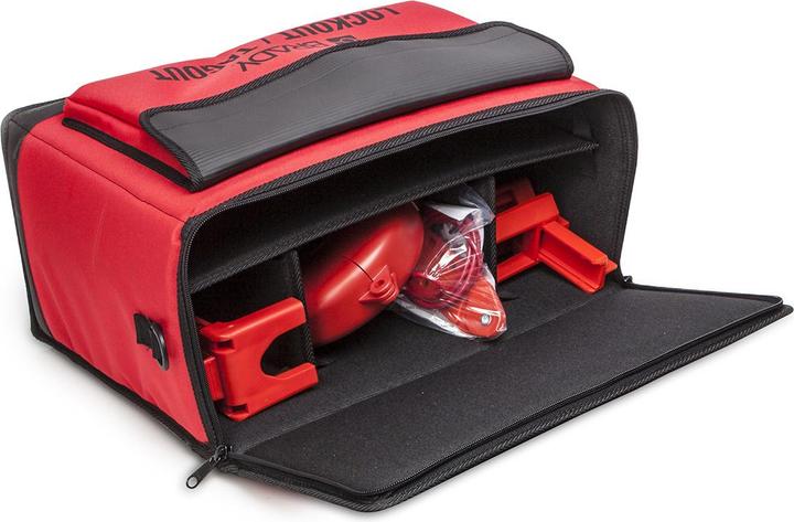 Productafbeelding Brady LOTO verkooptas - Grote tas, nylon, rood, met opschrift: LOCKOUT/TAGOUT, met inhoud (1