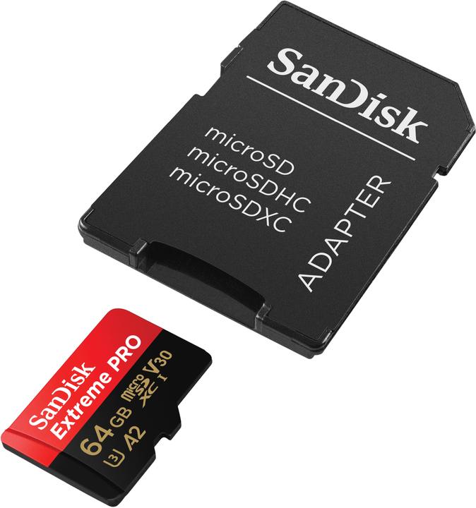 Immagine prodotto SanDisk Extreme PRO UHS-I V30 (64 GB, microSDXC, U3, UHS-I)