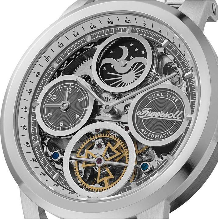 Actual product image Ingersoll 1892 Ingersoll I16002 Men's watch The Arc Automatic 44mm 5ATM (Skeleton watch, 44 mm)