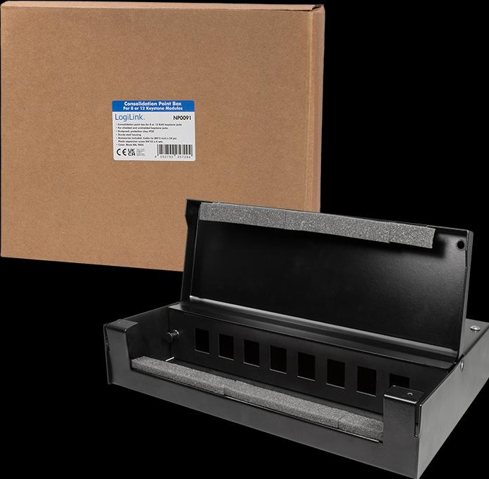 Produktbild LogiLink NP0091 - Konsolidierungspunkt-Gehäuse CP für 8 oder 12 Keystone (0.20 m)