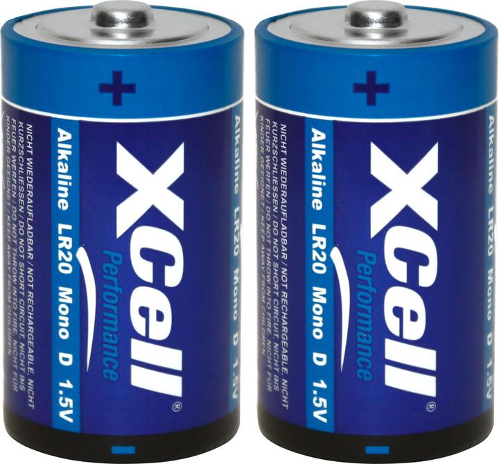 Hückmann Batterie Typ D (Mono), LR20, Performance Alkaline, 1,5V, 2er Set (2 Stk., D)