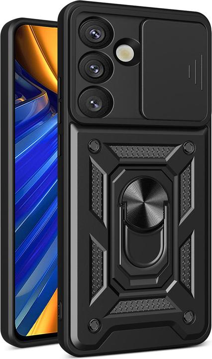 Produktbild Hurtel Hybrid Armor Camshield mit Ständer und Kameraabdeckung für Nothing Phone (3a) Pro 5G - Schwarz (Nothing Phone (3a) Pro)