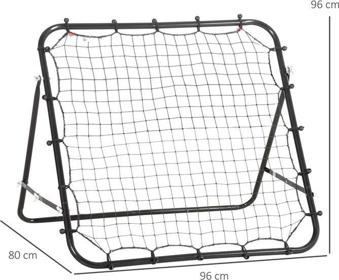 Produktbild Swisshandel24 Fussball Rebounder Kickback Tor Rückprallwand Netz, Metallrohr+PE Gewebe, 96 x 80 x 96 cm, Schwarz