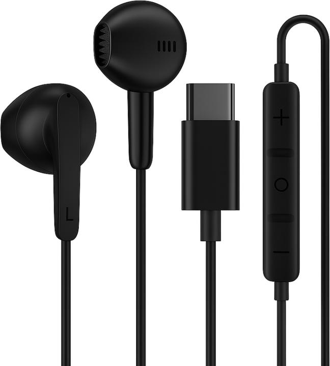 Actual product image PowerGuard USB-C Headset In-Ear Kopfhörer mit Mikrofon & Lautstärkeregler