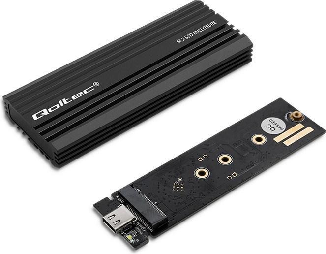 Actual product image Qoltec Obudowa | kieszeń NV2270 na dysk M.2 SSD SATA | NGFF | PCIe | USB-C (M.2)
