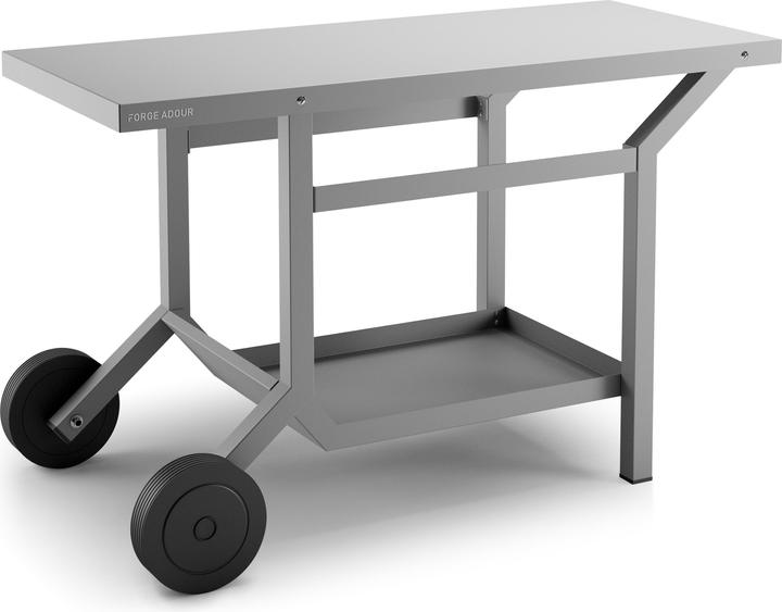 Image du produit Forge Adour Table roulante acier gris anthracite mat pour plancha