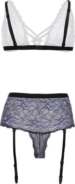 Actual product image Christine Le Duc BHSet mit offenem Schritt Queenie Schwarz/Lila (M)